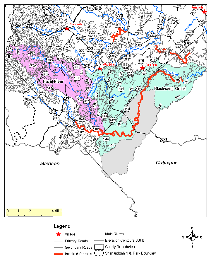 Topographic Map, Upper Hazel River Watershed